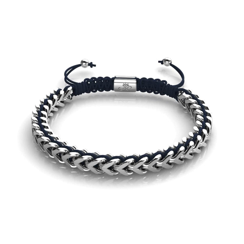 Noir x Argent | Bracelet chaîne de blé Gaia