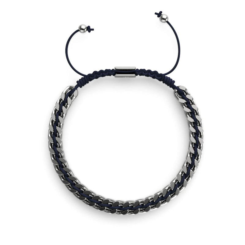 Noir x Argent | Bracelet chaîne de blé Gaia