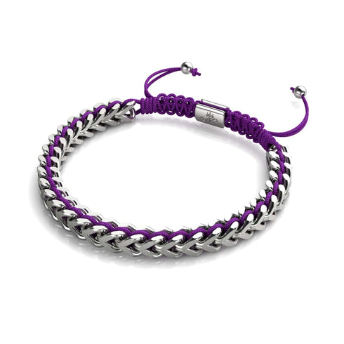 Purple x Silver | Gaia Wheat Chain Bracelet