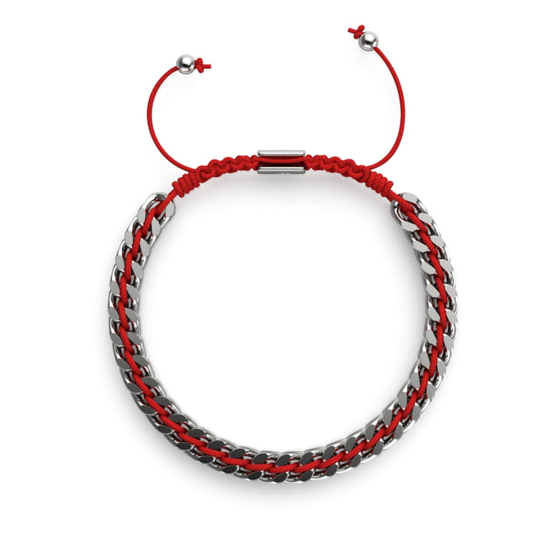 Rouge x Argent | Bracelet chaîne de blé Gaia