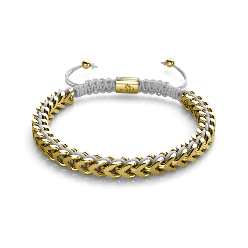 Blanc x Or | Bracelet chaîne de blé Gaia