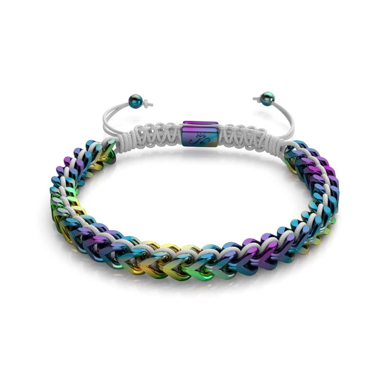 Blanc x Argent Licorne | Bracelet chaîne de blé Gaia
