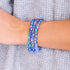 Andromède bleue | Argent | Bracelet de perles de verre galaxie