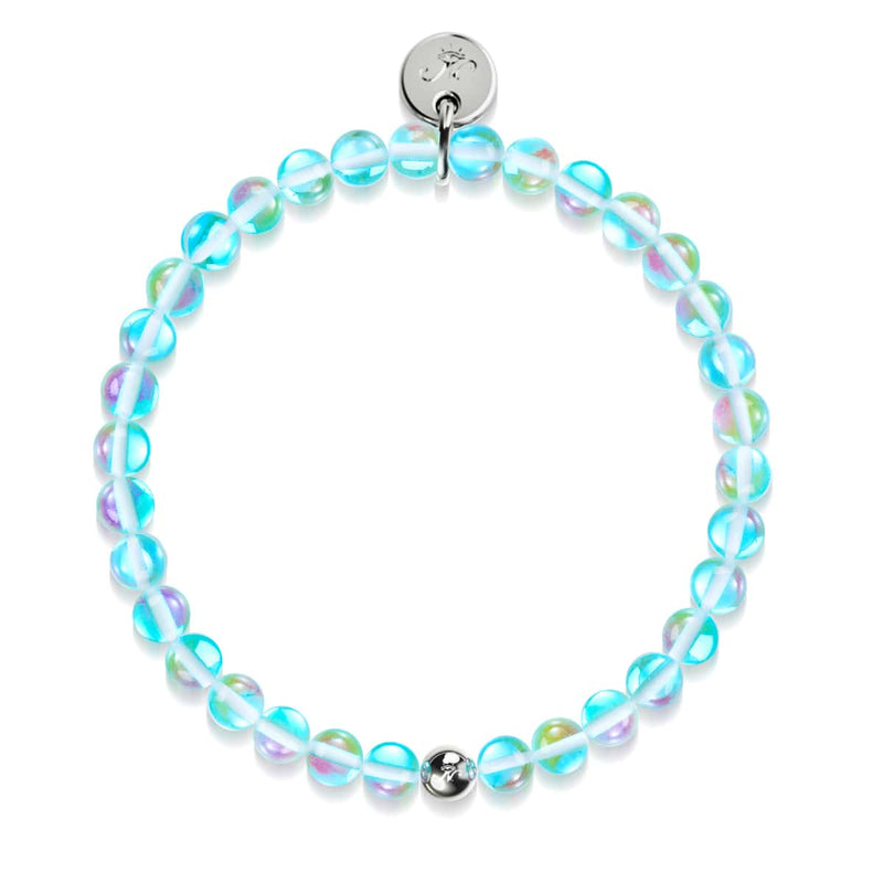 Blue Nebula | .925 Sterling Silver | Galaxy Glass Bead Bracelet