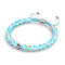 Nébuleuse bleue | Argent | Bracelet de perles en macramé de verre Galaxy