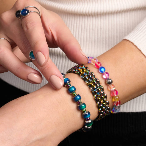 Candy Crush | Silver | Galaxy Glass Bead Bracelet