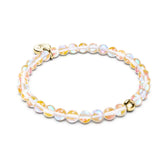 Champagne Supernova | Or Vermeil .925 | Bracelet de perles de verre galaxie