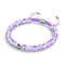 Violet cosmique | Argent | Bracelet de perles en macramé de verre Galaxy