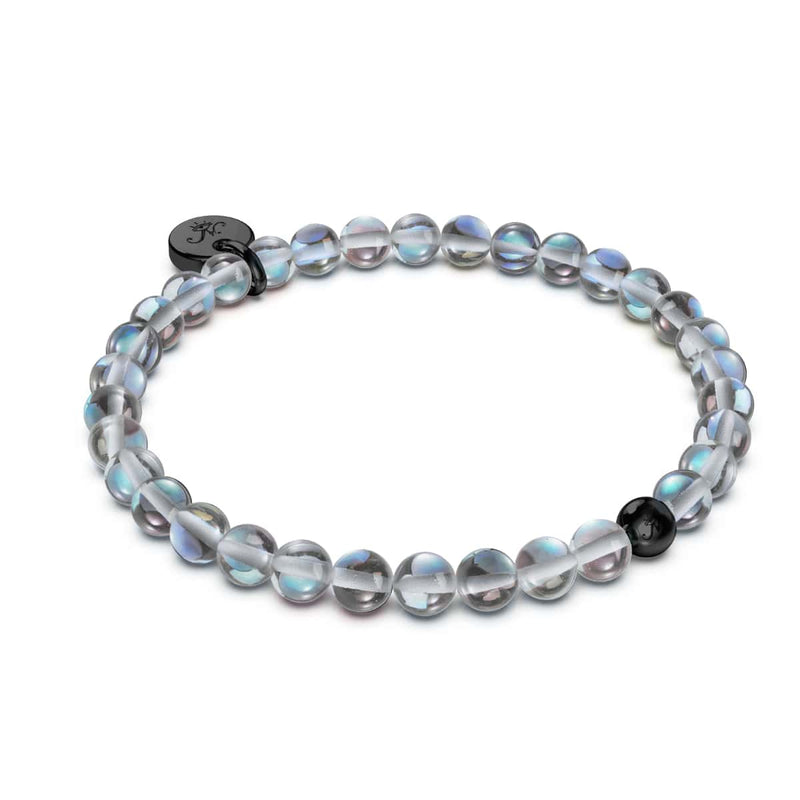 Milky Way | .925 Sterling Silver Gunmetal | Galaxy Glass Bead Bracelet