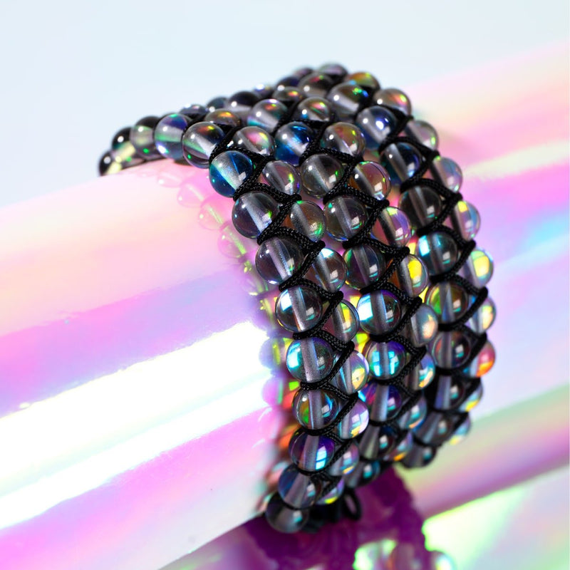 Voie Lactée | Argent | Bracelet Verre Double Galaxie