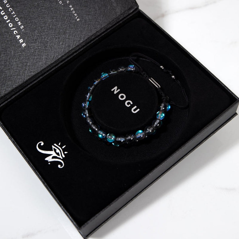 Voie Lactée | Argent | Bracelet Verre Double Galaxie