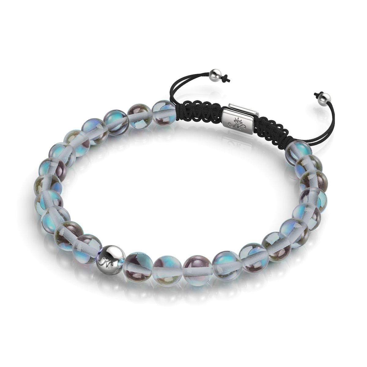 Milky Way | Silver | Galaxy Glass Macrame Bead Bracelet