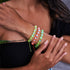 Vert fluo | Supernova arc-en-ciel | Argent | Bracelet Charmballa Verre Galaxy