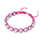 Rose fluo | Supernova arc-en-ciel | Argent | Bracelet Charmballa Verre Galaxy