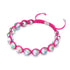 Rose fluo | Supernova arc-en-ciel | Argent | Bracelet Charmballa Verre Galaxy