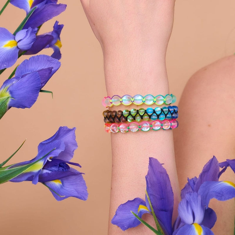 Spectre de néon | Supernova arc-en-ciel | Argent | Bracelet Charmballa Verre Galaxy