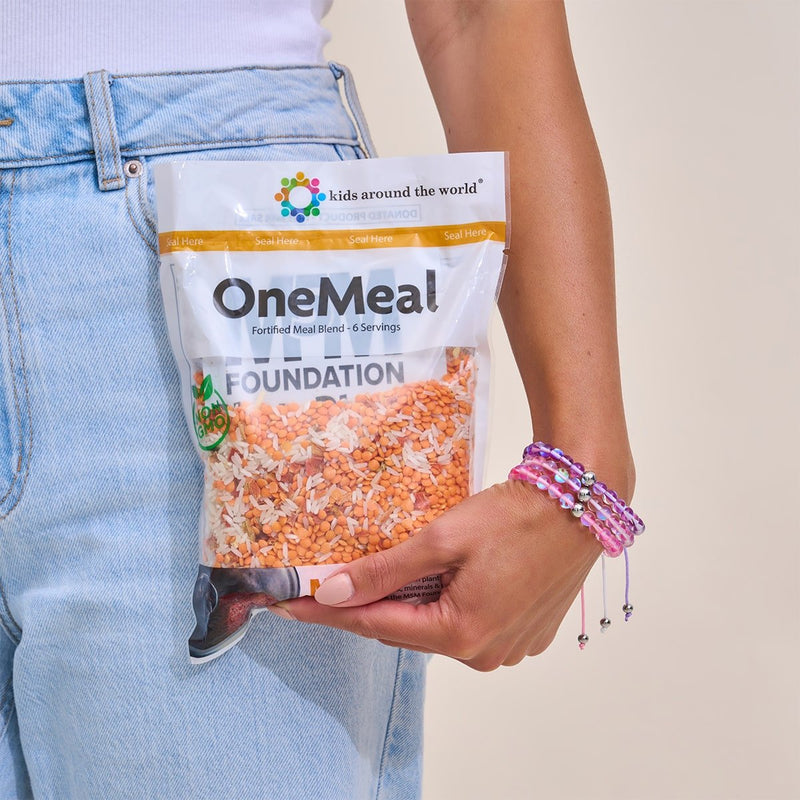 Nébuleuse rose | Argent | Bracelet de perles en macramé de verre Galaxy