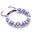 Arc-en-ciel violet | Argent | Bracelet Verre Double Galaxie