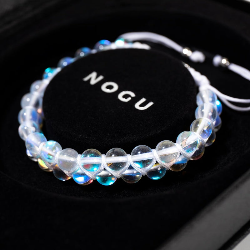 Supernova arc-en-ciel | Argent | Bracelet Verre Double Galaxie