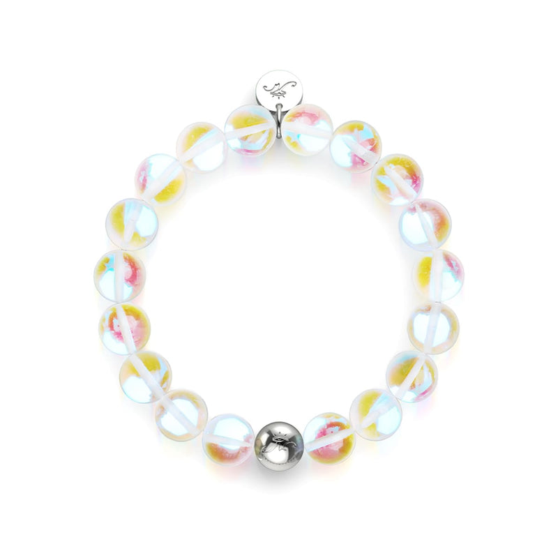 Rainbow Supernova | Silver | Galaxy Glass Statement Bracelet