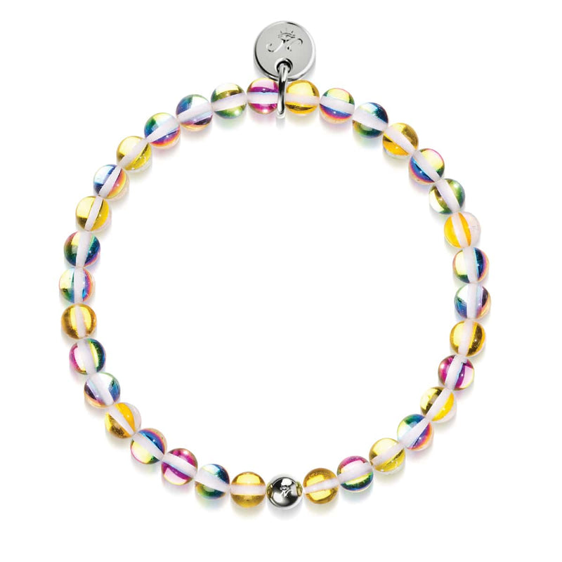 Solar Flare | Silver | Galaxy Glass Bead Bracelet