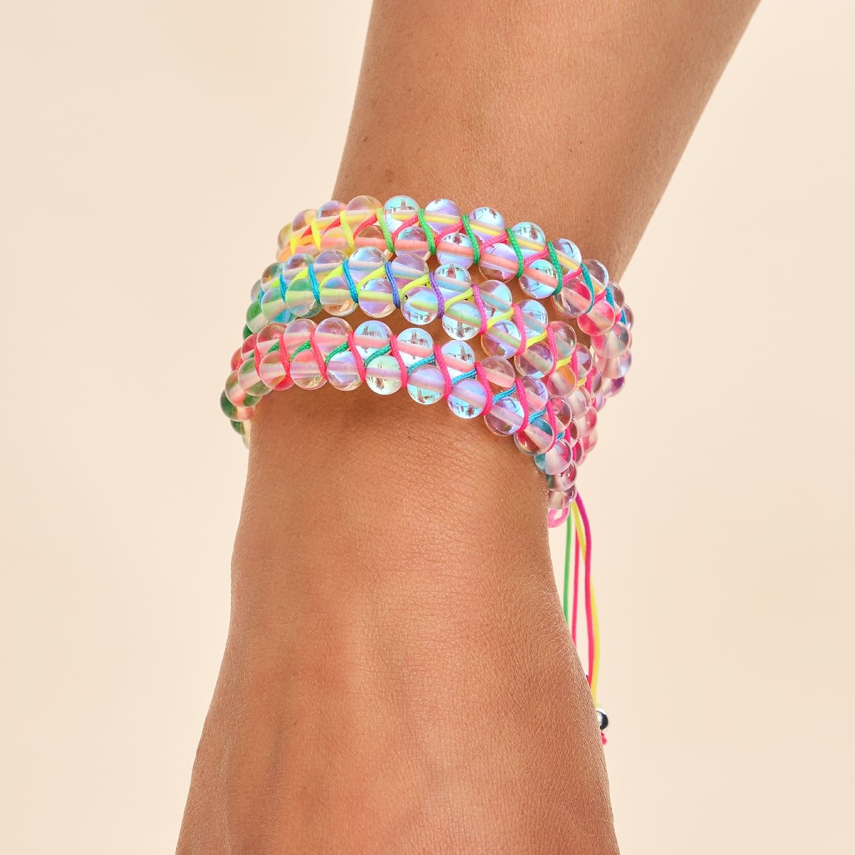 Spectre | Supernova arc-en-ciel | Bracelet Verre Double Galaxie