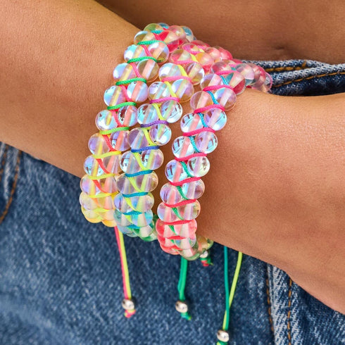 Spectre | Supernova arc-en-ciel | Bracelet Verre Double Galaxie