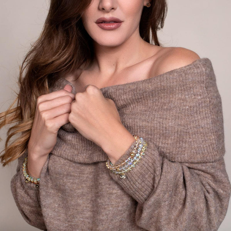 Coup de soleil | Or Vermeil .925 | Bracelet de perles de verre galaxie