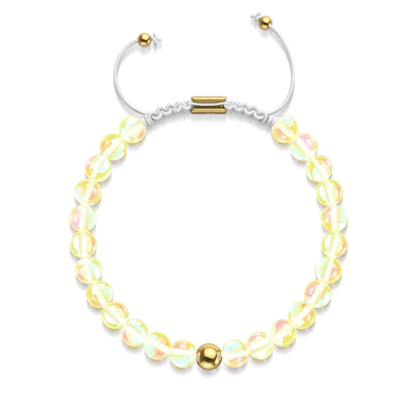 Coup de soleil | Or | Bracelet de perles en macramé de verre Galaxy