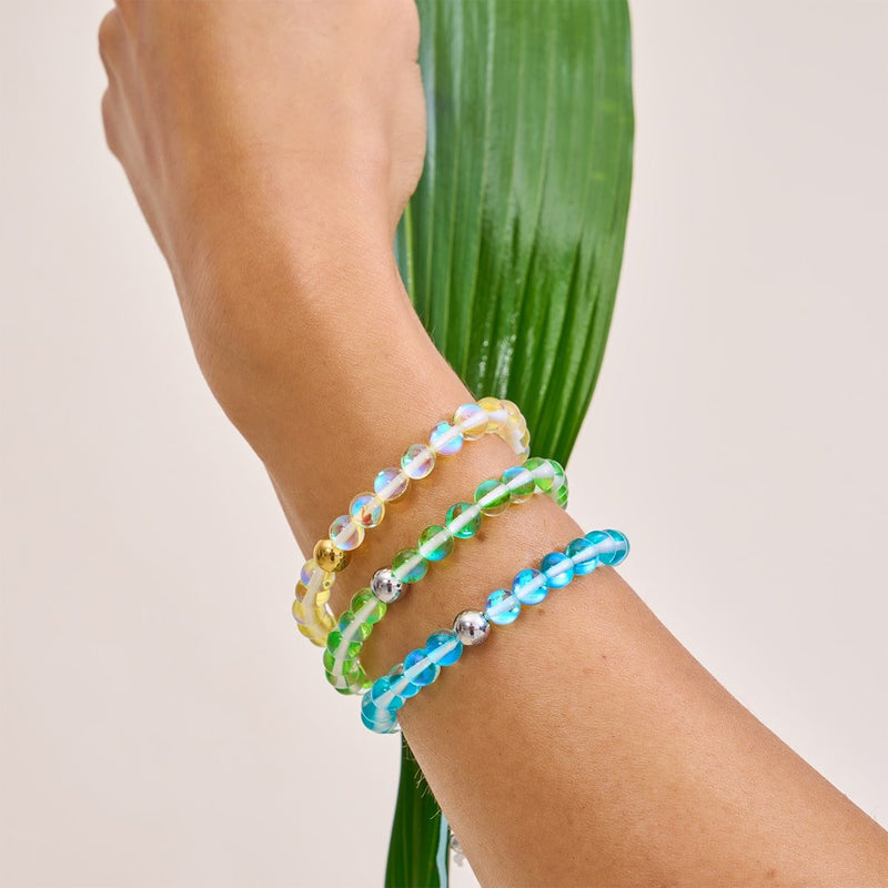 Coup de soleil | Or | Bracelet de perles en macramé de verre Galaxy