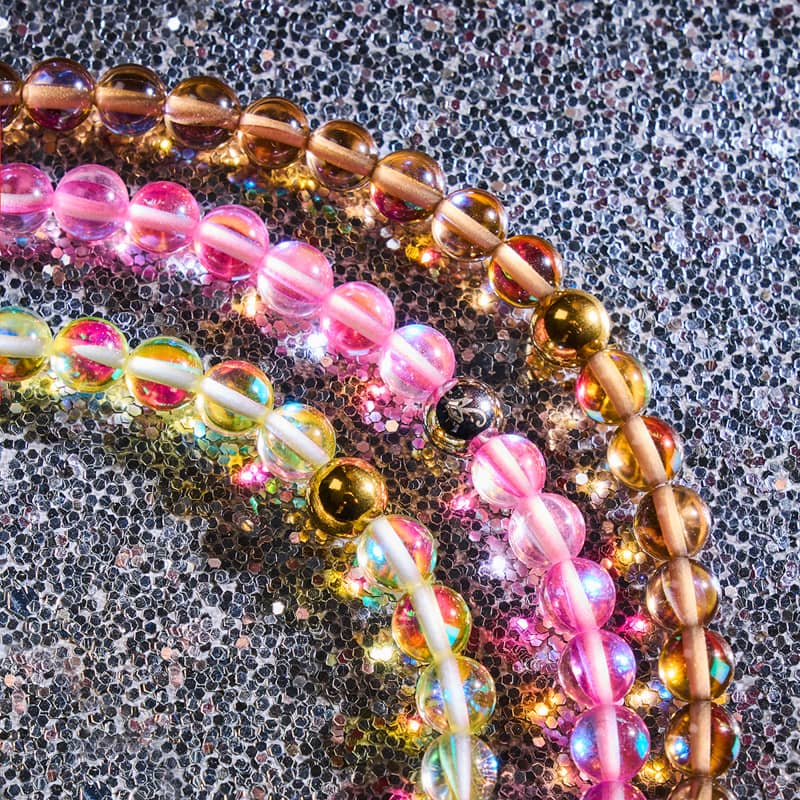 Terra | Gold | Galaxy Glass Macrame Bead Bracelet