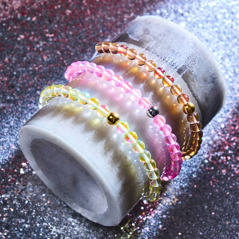 Terre | Or | Bracelet de perles en macramé de verre Galaxy