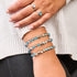 Rayon de soleil turquoise | Argent | Bracelet de perles de verre galaxie