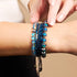 Rayon de soleil turquoise | Argent | Bracelet de perles de verre galaxie