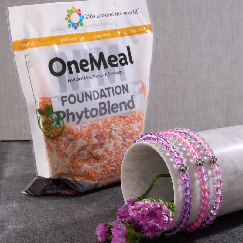 Ultraviolet | Argent | Bracelet de perles en macramé de verre Galaxy