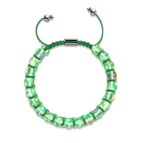 Lune verdoyante | Argent | Bracelet Verre Double Galaxie