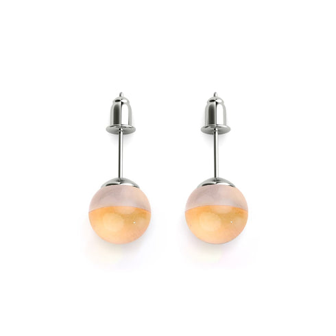 Champagne Supernova | Argent sterling .925 | Boucles d'Oreilles Verre Galaxie