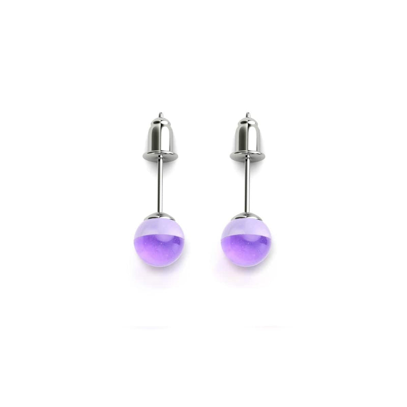 Cosmic Purple | .925 Sterling Silver | Galaxy Glass Mini Stud Earrings