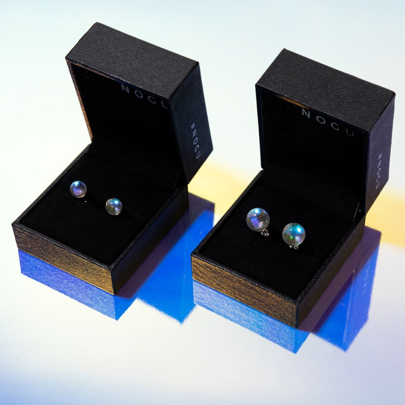 Voie Lactée | Argent sterling .925 | Boucles d'oreilles mini clous Galaxy Glass