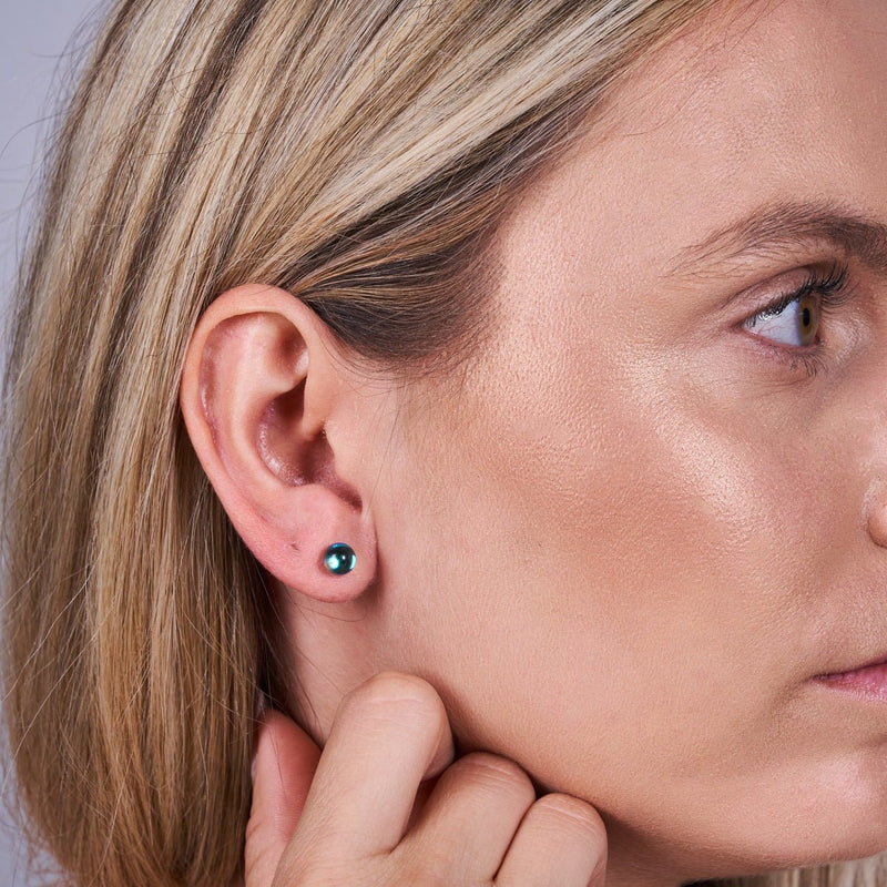 Voie Lactée | Argent sterling .925 | Boucles d'oreilles mini clous Galaxy Glass