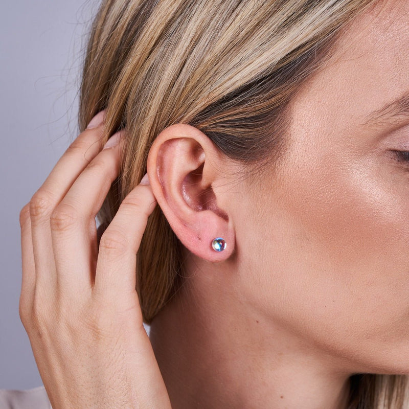 Rainbow Supernova | .925 Sterling Silver | Galaxy Glass Mini Stud Earrings