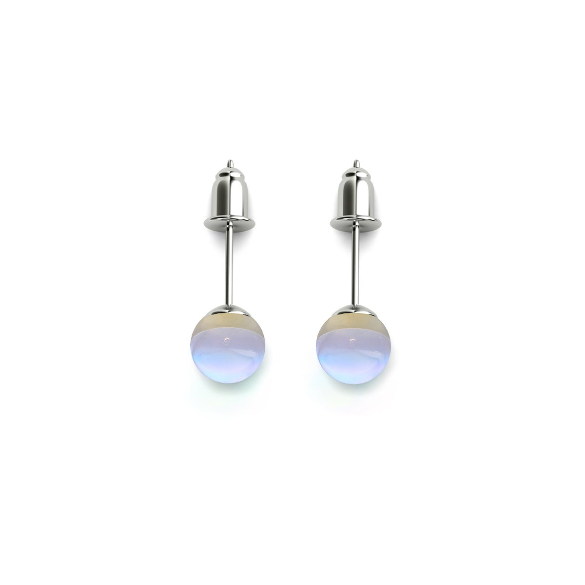 Supernova arc-en-ciel | Argent sterling .925 | Boucles d'oreilles mini clous Galaxy Glass