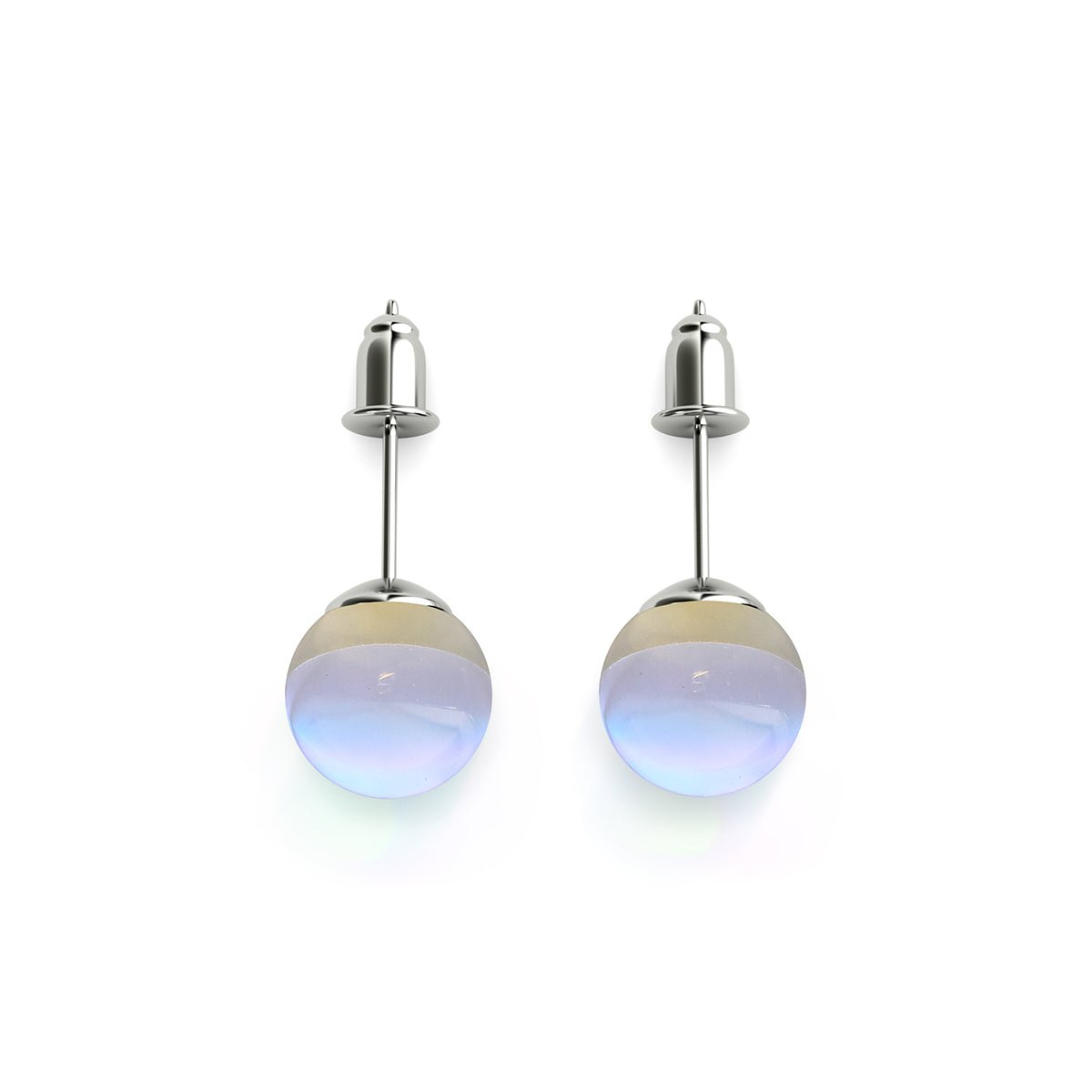 Supernova arc-en-ciel | Argent sterling .925 | Boucles d'Oreilles Verre Galaxie