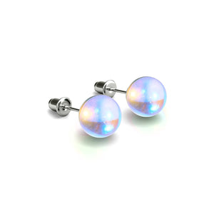 Supernova arc-en-ciel | Argent sterling .925 | Boucles d'Oreilles Verre Galaxie