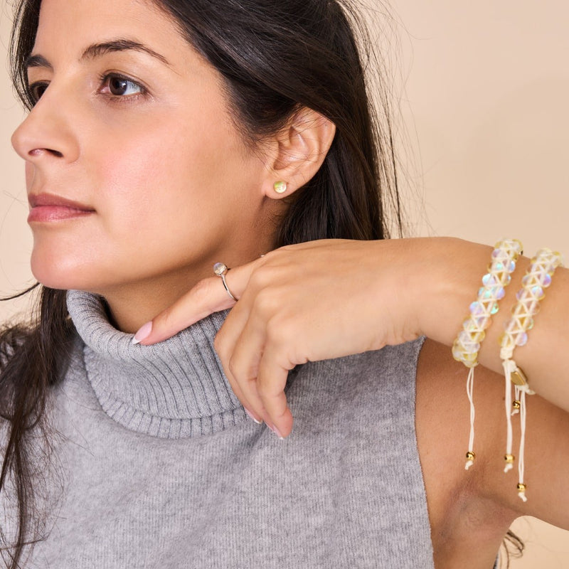 Coup de soleil | Argent sterling .925 | Boucles d'oreilles mini clous Galaxy Glass