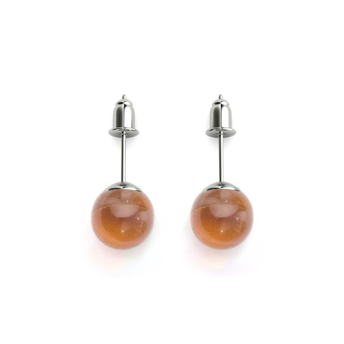 Terre | Argent sterling .925 | Boucles d'Oreilles Verre Galaxie
