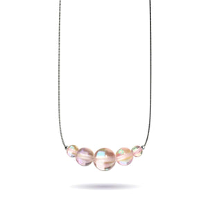 Supernova de champagne | .925 Argent sterling | Collier à fermeture infinie en verre galactique