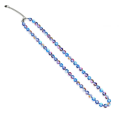 Indigo Borealis | Silver | Galaxy Glass Knotted Necklace