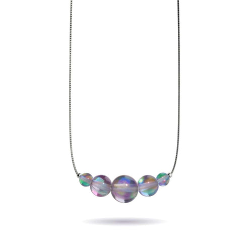 Voie Lactée | Argent sterling .925 | Collier fermoir infini en verre Galaxy