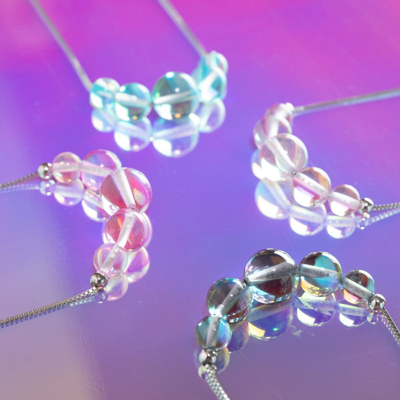 Nébuleuse Rose | Argent sterling .925 | Collier fermoir infini en verre Galaxy